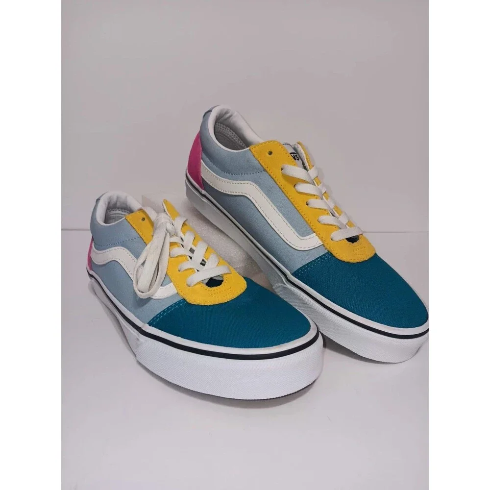 Vans Pink Yellow Blue Old School Women's Sneakers Sz 9.5